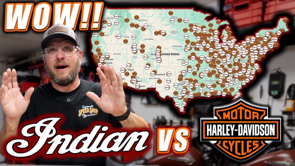Harley-Davidson vs Indian Motorcycle Dealer Map (United States)